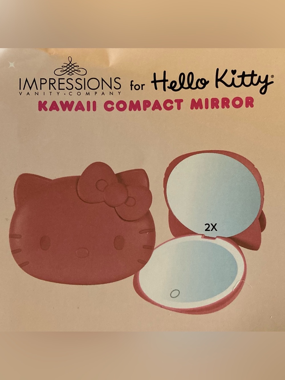 Hello Kitty Dimmable LED Kawaii Red Compact Mirror
